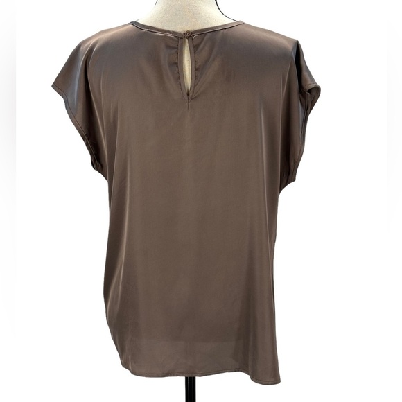 Pleione Sleeveless Knot Front Blouse - Brown - size Medium - Picture 3 of 9